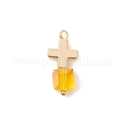 8 pz 2 ciondoli in ottone e vetro colorati&nbsp;PALLOY-JF04528