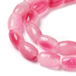 Naturels teints en blanc perles de jade brins&nbsp;X-G-M402-A01-05