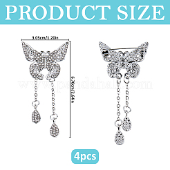 Legierung Rhinestone-Broschen&nbsp;JEWB-WH0039-79S