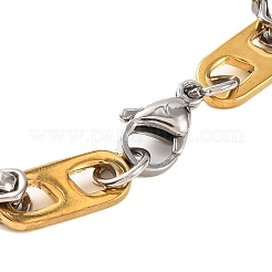 201 bracciali a catena bizantina rettangolari in acciaio inossidabile&nbsp;BJEW-B078-111GP