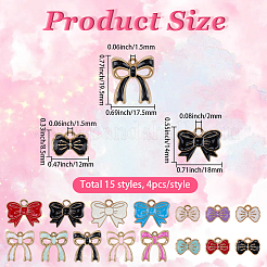 60 pièces 15 styles pendentif en émail en alliage de zinc&nbsp;ENAM-SC0007-36
