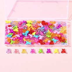140 Stück 2 Stile undurchsichtige/transparente Acrylperlen&nbsp;MACR-FS0001-96