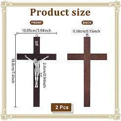 Ostern Holz Kruzifix Kreuz Legierung Figuren Ornamente&nbsp;DJEW-WH0016-62
