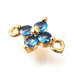 Maglie in ottone con micro pavé di zirconi cubici blu&nbsp;KK-D356-06A-G