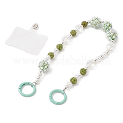 Catena multiuso con strass in argilla polimerica e perline di ematite sintetica&nbsp;HJEW-JM01119