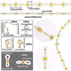 Kit per realizzare bracciale e collana con catena a forma di margherita&nbsp;DIY-SC0021-73