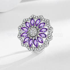 Blumen-Messing-Mikropflaster-Zirkonia-Schmuckset&nbsp;FS-WG0AAA8-01