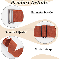 4 ceinture en polyester bicolore avec fermoirs en alliage ([1] pièce)&nbsp;AJEW-CY0003-08