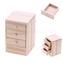 Ornements miniatures de table de chevet ouvrante en bois&nbsp;PW-WGB4DBF-01