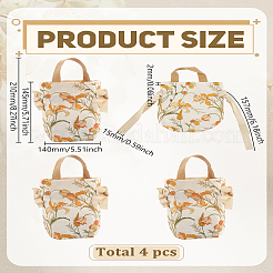 Confezioni regalo di caramelle in tessuto stampato floreale con manici&nbsp;ABAG-WH0032-82A