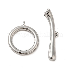 Chiusure a levetta in ottone con pavé di zirconi chiari&nbsp;KK-M270-01P