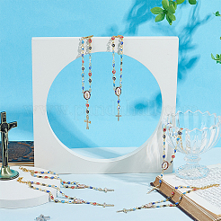 6 colgante de aleación ovalado con forma de cruz&nbsp;HJEW-BC00106