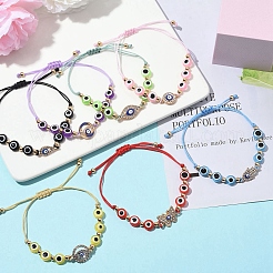 Braccialetti di perline intrecciate in resina con malocchio per le donne&nbsp;BJEW-FS00018-02