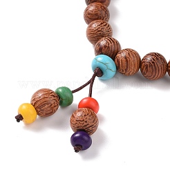 Colliers de perles de bois et de cornaline naturelle et de turquoise synthétique&nbsp;NJEW-JN04136