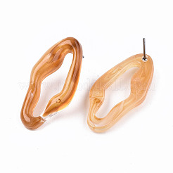Orecchini a bottone in resina trasparente&nbsp;EJEW-T012-05-B01