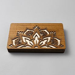 Planches de conception de perles de bambou à fleurs gravées&nbsp;AJEW-WH0696-310A