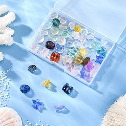 48pcs 6 Arten transparente Glasperlen&nbsp;GLAA-FP0001-17