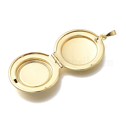 Pendentifs médaillon ronds et plats en laiton&nbsp;KK-D431-029B-G