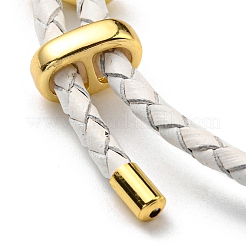 Bracciali cordone intrecciato in pelle&nbsp;BJEW-G675-06G-06
