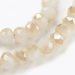 Chapelets de perles en verre électroplaqué&nbsp;X-GLAA-K027-HR-C06