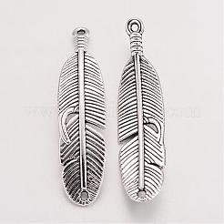 Stile tibetano ciondoli in lega di piuma&nbsp;TIBEP-Q043-326-RS
