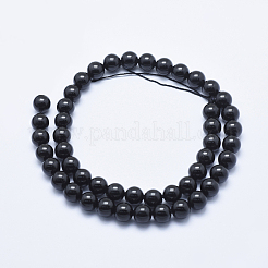 Natürliche schwarze Turmalin Perlen Stränge&nbsp;G-E444-27-8mm