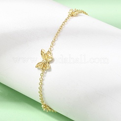 Brass butterfly Link Armbänder&nbsp;KK-CBAFF9E-01G