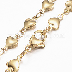 Conjuntos de joyas de cadena de eslabones de corazón de acero inoxidable 304&nbsp;X-SJEW-H103-A-01G