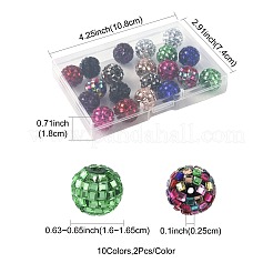 20 Stück 10 Farben Acryl-Strassperlen&nbsp;OACR-FS0002-32