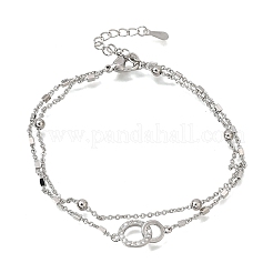 Braccialetti a un filo con maglie ad anello in ottone&nbsp;KK-CBA103C-01P