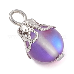 Pendentifs ronds en pierre de lune synthétique&nbsp;PALLOY-JF03133-02
