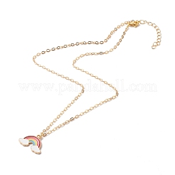 Colliers pendentif arc-en-ciel en alliage émaillé&nbsp;NJEW-JN03619-02