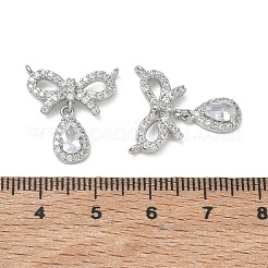 Pendenti in zirconi cubici trasparenti in micro pavè di ottone&nbsp;CU-CBA5C42-13P