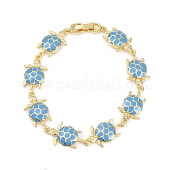 Messing-Gliederarmbänder mit Mikropflaster und klaren Zirkonia für Damen&nbsp;BJEW-H209-04G