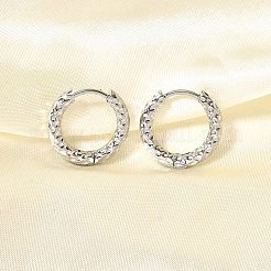 Pendientes de aro ranurados de acero inoxidable 304 que no se deslustran&nbsp;EJEW-M218-01A-P