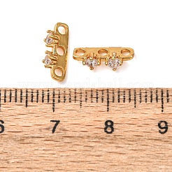 Abstandshalter aus Messing mit klarem Zirkonia-Pavé und einem Loch&nbsp;KK-K422-21G