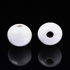 Perles rondes en bois de schima naturel peintes au pistolet&nbsp;WOOD-A018-8mm-30