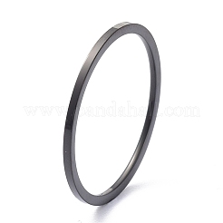 Anello da dito a cupola liscia lucida da 1 mm per ragazze donne&nbsp;RJEW-C012-02E-EB