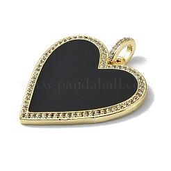 Placage en rack véritable 18k plaqué or en laiton micro pavé pendentifs en zircone cubique&nbsp;KK-B084-03G-04
