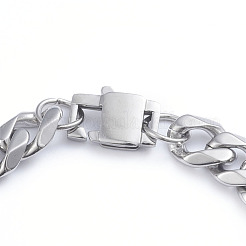 Anlaufgeschützte Herren-Armbänder aus kubanischem Gliederarmband aus Edelstahl 304&nbsp;BJEW-L673-001-P