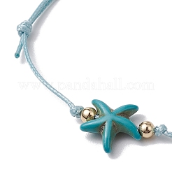 Bracelets de perles tressées en polyester ciré&nbsp;BJEW-JB11104