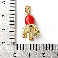 Pendentifs d'émail en laiton &nbsp;KK-P320-01D-G