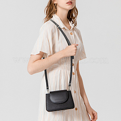 2 sangle de sac à main plate en cuir PU noir&nbsp;PURS-BBC0001-01