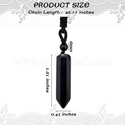 Halskette mit Kugelanhänger aus natürlichem Obsidian&nbsp;JN1043C