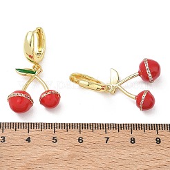 Boucles d'oreilles créoles pendantes en laiton serties de micro-pavés de zirconiums cubiques pour femmes&nbsp;EJEW-A167-04B-G