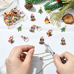 30 pendentif en alliage émaillé sur le thème du chat de Noël&nbsp;ENAM-CJ0006-53