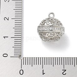 Placage de crémaillère en laiton micro pavé pendentifs en zircone cubique claire&nbsp;KK-L224-005P