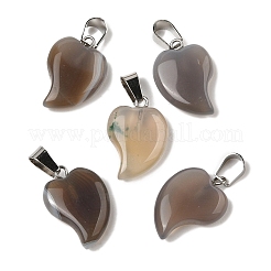 Pendentifs en agate naturelle grise&nbsp;G-B127-11P-10
