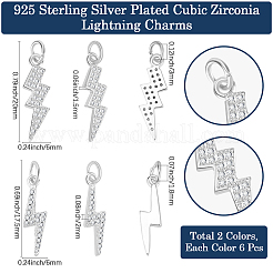 12pcs 2 styles pendentifs en laiton micro pavé de zircone cubique&nbsp;ZIRC-BBC0003-13
