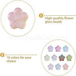 120 Stück 10 Farben transparent gespritzte Glasperlen&nbsp;GLAA-DC0001-32
